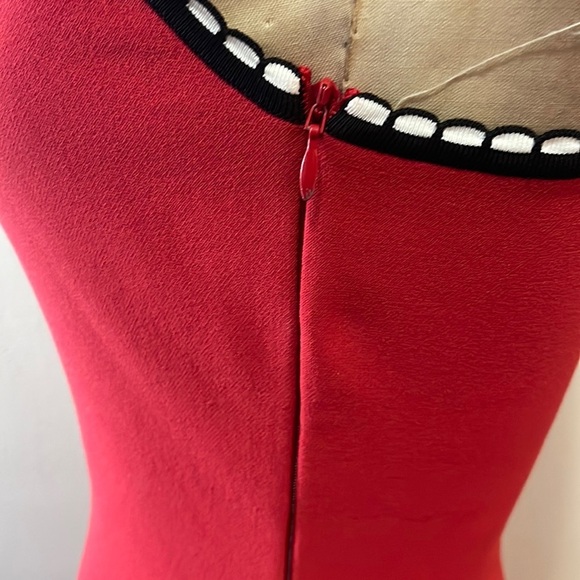 Alaia Mon Coeuxx est a papa Red Knit Fit Flare Dress - Picture 9 of 11